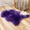 MIULEE Luxury Soft Fluffy Area Rug 3×5 Feet, Faux Fur Sheepskin Rug Decorative Plush Shaggy Carpet for Christmas Decor Bedside Sofa Floor Nursery, White(Purple)
