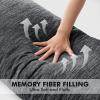 MIULEE Memory Foam Body Pillow for Adults, Cooling Long Full Body Pillow for Side Sleeper,Bed,Sleeping,Back and Stomach – 20×54 Inch Grey(Black)
