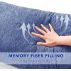MIULEE Memory Foam Body Pillow for Adults, Cooling Long Full Body Pillow for Side Sleeper,Bed,Sleeping,Back and Stomach – 20×54 Inch Grey(Blue)