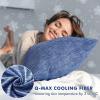 MIULEE Memory Foam Body Pillow for Adults, Cooling Long Full Body Pillow for Side Sleeper,Bed,Sleeping,Back and Stomach – 20×54 Inch Grey(Blue)