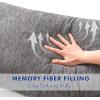 MIULEE Memory Foam Body Pillow for Adults, Cooling Long Full Body Pillow for Side Sleeper,Bed,Sleeping,Back and Stomach – 20×54 Inch Grey(Grey)