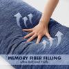 MIULEE Memory Foam Body Pillow for Adults, Cooling Long Full Body Pillow for Side Sleeper,Bed,Sleeping,Back and Stomach – 20×54 Inch Grey(Navy Blue)