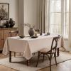 MIULEE Natural Linen Polyester Tablecloth 60×84 Inch Rectangle Table Cloth Waterproof,Stain Resistant & Wrinkle Resistant for Dining Party Wedding(Natural-black)