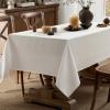 MIULEE Natural Linen Polyester Tablecloth 60×84 Inch Rectangle Table Cloth Waterproof,Stain Resistant & Wrinkle Resistant for Dining Party Wedding(White)