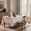 MIULEE Natural Linen Polyester Tablecloth 60×84 Inch Rectangle Table Cloth Waterproof,Stain Resistant & Wrinkle Resistant for Dining Party Wedding(Grayish White)