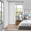 MIULEE Natural Pinch Pleated 100% Blackout Linen Curtains 96 Inch Length 2 Panels Set, Black Out Memory Trained Pleat Curtains Light Blocking Room Darkening Drapes for Bedroom Living Room Window(White)