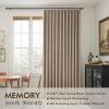 MIULEE Natural Pinch Pleated 100% Blackout Linen Curtains 96 Inch Length 2 Panels Set, Black Out Memory Trained Pleat Curtains Light Blocking Room Darkening Drapes for Bedroom Living Room Window(Copper Brown)