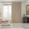 MIULEE Natural Pinch Pleated 100% Blackout Linen Curtains 96 Inch Length 2 Panels Set, Black Out Memory Trained Pleat Curtains Light Blocking Room Darkening Drapes for Bedroom Living Room Window(Taupe)