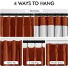 MIULEE Natural Pinch Pleated 100% Blackout Linen Curtains 96 Inch Length 2 Panels Set, Black Out Memory Trained Pleat Curtains Light Blocking Room Darkening Drapes for Bedroom Living Room Window(Burnt Orange)