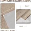 MIULEE Natural Pinch Pleated 100% Blackout Linen Curtains 96 Inch Length 2 Panels Set, Black Out Memory Trained Pleat Curtains Light Blocking Room Darkening Drapes for Bedroom Living Room Window(Taupe)