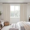 MIULEE Natural Pinch Pleated 100% Blackout Linen Curtains 96 Inch Length 2 Panels Set, Black Out Memory Trained Pleat Curtains Light Blocking Room Darkening Drapes for Bedroom Living Room Window(Beige)