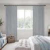 MIULEE Natural Pinch Pleated 100% Blackout Linen Curtains 96 Inch Length 2 Panels Set, Black Out Memory Trained Pleat Curtains Light Blocking Room Darkening Drapes for Bedroom Living Room Window(Grayish Blue)