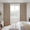 MIULEE Natural Pinch Pleated 100% Blackout Linen Curtains 96 Inch Length 2 Panels Set, Black Out Memory Trained Pleat Curtains Light Blocking Room Darkening Drapes for Bedroom Living Room Window(Copper Brown)