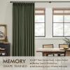 MIULEE Natural Pinch Pleated 100% Blackout Linen Curtains 96 Inch Length 2 Panels Set, Black Out Memory Trained Pleat Curtains Light Blocking Room Darkening Drapes for Bedroom Living Room Window(Loden)