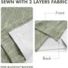 MIULEE Natural Pinch Pleated 100% Blackout Linen Curtains 96 Inch Length 2 Panels Set, Black Out Memory Trained Pleat Curtains Light Blocking Room Darkening Drapes for Bedroom Living Room Window(Sage Green)