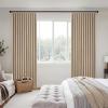 MIULEE Natural Pinch Pleated 100% Blackout Linen Curtains 96 Inch Length 2 Panels Set, Black Out Memory Trained Pleat Curtains Light Blocking Room Darkening Drapes for Bedroom Living Room Window(Taupe)