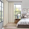 MIULEE Natural Pinch Pleated 100% Blackout Linen Curtains 96 Inch Length 2 Panels Set, Black Out Memory Trained Pleat Curtains Light Blocking Room Darkening Drapes for Bedroom Living Room Window(Linen)