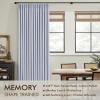 MIULEE Natural Pinch Pleated 100% Blackout Linen Curtains 96 Inch Length 2 Panels Set, Black Out Memory Trained Pleat Curtains Light Blocking Room Darkening Drapes for Bedroom Living Room Window(Chambray Blue)