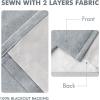 MIULEE Natural Pinch Pleated 100% Blackout Linen Curtains 96 Inch Length 2 Panels Set, Black Out Memory Trained Pleat Curtains Light Blocking Room Darkening Drapes for Bedroom Living Room Window(Grayish Blue)