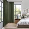 MIULEE Natural Pinch Pleated 100% Blackout Linen Curtains 96 Inch Length 2 Panels Set, Black Out Memory Trained Pleat Curtains Light Blocking Room Darkening Drapes for Bedroom Living Room Window(Loden)
