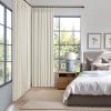 MIULEE Natural Pinch Pleated 100% Blackout Linen Curtains 96 Inch Length 2 Panels Set, Black Out Memory Trained Pleat Curtains Light Blocking Room Darkening Drapes for Bedroom Living Room Window(Natural)