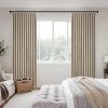 MIULEE Natural Pinch Pleated 100% Blackout Linen Curtains 96 Inch Length 2 Panels Set, Black Out Memory Trained Pleat Curtains Light Blocking Room Darkening Drapes for Bedroom Living Room Window(Sand)