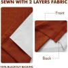 MIULEE Natural Pinch Pleated 100% Blackout Linen Curtains 96 Inch Length 2 Panels Set, Black Out Memory Trained Pleat Curtains Light Blocking Room Darkening Drapes for Bedroom Living Room Window(Burnt Orange)