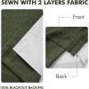 MIULEE Natural Pinch Pleated 100% Blackout Linen Curtains 96 Inch Length 2 Panels Set, Black Out Memory Trained Pleat Curtains Light Blocking Room Darkening Drapes for Bedroom Living Room Window(Loden)