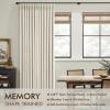 MIULEE Natural Pinch Pleated 100% Blackout Linen Curtains 96 Inch Length 2 Panels Set, Black Out Memory Trained Pleat Curtains Light Blocking Room Darkening Drapes for Bedroom Living Room Window(Linen)