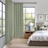 MIULEE Natural Pinch Pleated 100% Blackout Linen Curtains 96 Inch Length 2 Panels Set, Black Out Memory Trained Pleat Curtains Light Blocking Room Darkening Drapes for Bedroom Living Room Window(Sage Green)