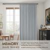 MIULEE Natural Pinch Pleated 100% Blackout Linen Curtains 96 Inch Length 2 Panels Set, Black Out Memory Trained Pleat Curtains Light Blocking Room Darkening Drapes for Bedroom Living Room Window(Grayish Blue)