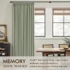 MIULEE Natural Pinch Pleated 100% Blackout Linen Curtains 96 Inch Length 2 Panels Set, Black Out Memory Trained Pleat Curtains Light Blocking Room Darkening Drapes for Bedroom Living Room Window(Sage Green)