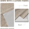 MIULEE Natural Pinch Pleated 100% Blackout Linen Curtains 96 Inch Length 2 Panels Set, Black Out Memory Trained Pleat Curtains Light Blocking Room Darkening Drapes for Bedroom Living Room Window(Sand)
