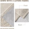 MIULEE Natural Pinch Pleated 100% Blackout Linen Curtains 96 Inch Length 2 Panels Set, Black Out Memory Trained Pleat Curtains Light Blocking Room Darkening Drapes for Bedroom Living Room Window(Beige)