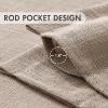 MIULEE Natural White Linen Curtains 84 Inch Length 2 Panels Set for Living Room Bedroom Semi Sheer Light Filtering Farmhouse Rod Pocket Long Soft Thick Linen Textured Window Drapes W42XL84(Taupe)