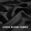 MIULEE Natural White Linen Curtains 84 Inch Length 2 Panels Set for Living Room Bedroom Semi Sheer Light Filtering Farmhouse Rod Pocket Long Soft Thick Linen Textured Window Drapes W42XL84(Black)