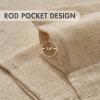 MIULEE Natural White Linen Curtains 84 Inch Length 2 Panels Set for Living Room Bedroom Semi Sheer Light Filtering Farmhouse Rod Pocket Long Soft Thick Linen Textured Window Drapes W42XL84(Tan Beige)