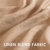 MIULEE Natural White Linen Curtains 84 Inch Length 2 Panels Set for Living Room Bedroom Semi Sheer Light Filtering Farmhouse Rod Pocket Long Soft Thick Linen Textured Window Drapes W42XL84(Brown)