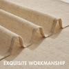 MIULEE Natural White Linen Curtains 84 Inch Length 2 Panels Set for Living Room Bedroom Semi Sheer Light Filtering Farmhouse Rod Pocket Long Soft Thick Linen Textured Window Drapes W42XL84(Tan Beige)