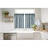 MIULEE Natural White Linen Curtains 84 Inch Length 2 Panels Set for Living Room Bedroom Semi Sheer Light Filtering Farmhouse Rod Pocket Long Soft Thick Linen Textured Window Drapes W42XL84(Stone Blue)