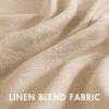 MIULEE Natural White Linen Curtains 84 Inch Length 2 Panels Set for Living Room Bedroom Semi Sheer Light Filtering Farmhouse Rod Pocket Long Soft Thick Linen Textured Window Drapes W42XL84(Camel Beige)