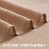 MIULEE Natural White Linen Curtains 84 Inch Length 2 Panels Set for Living Room Bedroom Semi Sheer Light Filtering Farmhouse Rod Pocket Long Soft Thick Linen Textured Window Drapes W42XL84(Brown)
