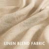 MIULEE Natural White Linen Curtains 84 Inch Length 2 Panels Set for Living Room Bedroom Semi Sheer Light Filtering Farmhouse Rod Pocket Long Soft Thick Linen Textured Window Drapes W42XL84(Tan Beige)