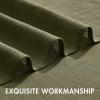 MIULEE Natural White Linen Curtains 84 Inch Length 2 Panels Set for Living Room Bedroom Semi Sheer Light Filtering Farmhouse Rod Pocket Long Soft Thick Linen Textured Window Drapes W42XL84(Light Olive Green)