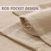 MIULEE Natural White Linen Curtains 84 Inch Length 2 Panels Set for Living Room Bedroom Semi Sheer Light Filtering Farmhouse Rod Pocket Long Soft Thick Linen Textured Window Drapes W42XL84(Camel Beige)
