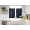 MIULEE Natural White Linen Curtains 84 Inch Length 2 Panels Set for Living Room Bedroom Semi Sheer Light Filtering Farmhouse Rod Pocket Long Soft Thick Linen Textured Window Drapes W42XL84(Navy Blue)