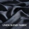 MIULEE Natural White Linen Curtains 84 Inch Length 2 Panels Set for Living Room Bedroom Semi Sheer Light Filtering Farmhouse Rod Pocket Long Soft Thick Linen Textured Window Drapes W42XL84(Navy Blue)