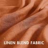 MIULEE Natural White Linen Curtains 84 Inch Length 2 Panels Set for Living Room Bedroom Semi Sheer Light Filtering Farmhouse Rod Pocket Long Soft Thick Linen Textured Window Drapes W42XL84(Burnt Orange)