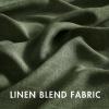 MIULEE Natural White Linen Curtains 84 Inch Length 2 Panels Set for Living Room Bedroom Semi Sheer Light Filtering Farmhouse Rod Pocket Long Soft Thick Linen Textured Window Drapes W42XL84(Olive Green)