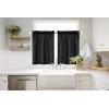 MIULEE Natural White Linen Curtains 84 Inch Length 2 Panels Set for Living Room Bedroom Semi Sheer Light Filtering Farmhouse Rod Pocket Long Soft Thick Linen Textured Window Drapes W42XL84(Black)